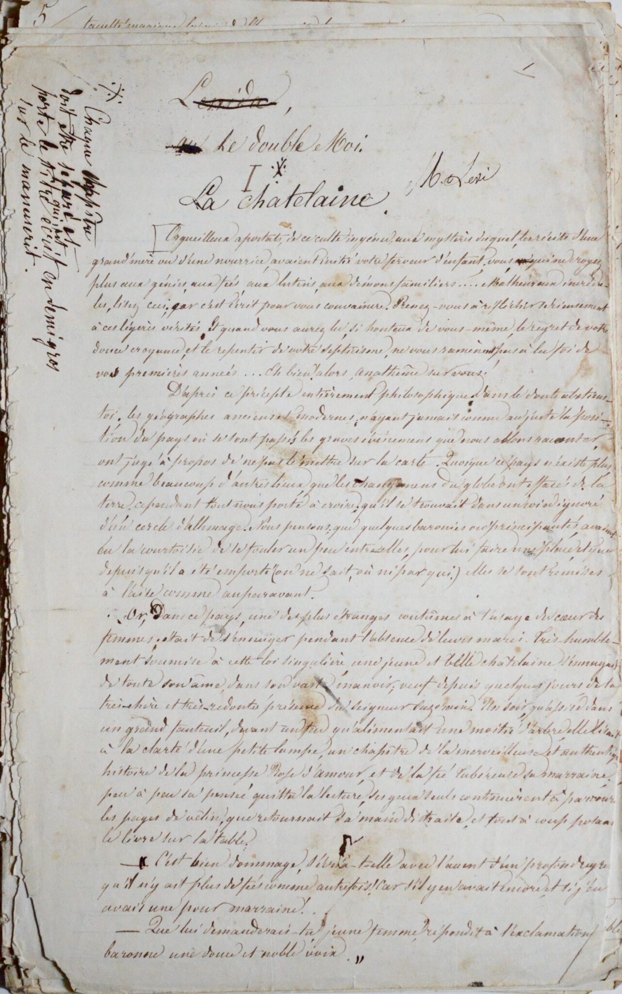 Manuscrit complet du conte fantastique d'Élisa Mercoeur, Le Double Moi. – vue 4 Manuscrit complet du conte fantastique d'Élisa Mercoeur, Le Double Moi. – vue 4