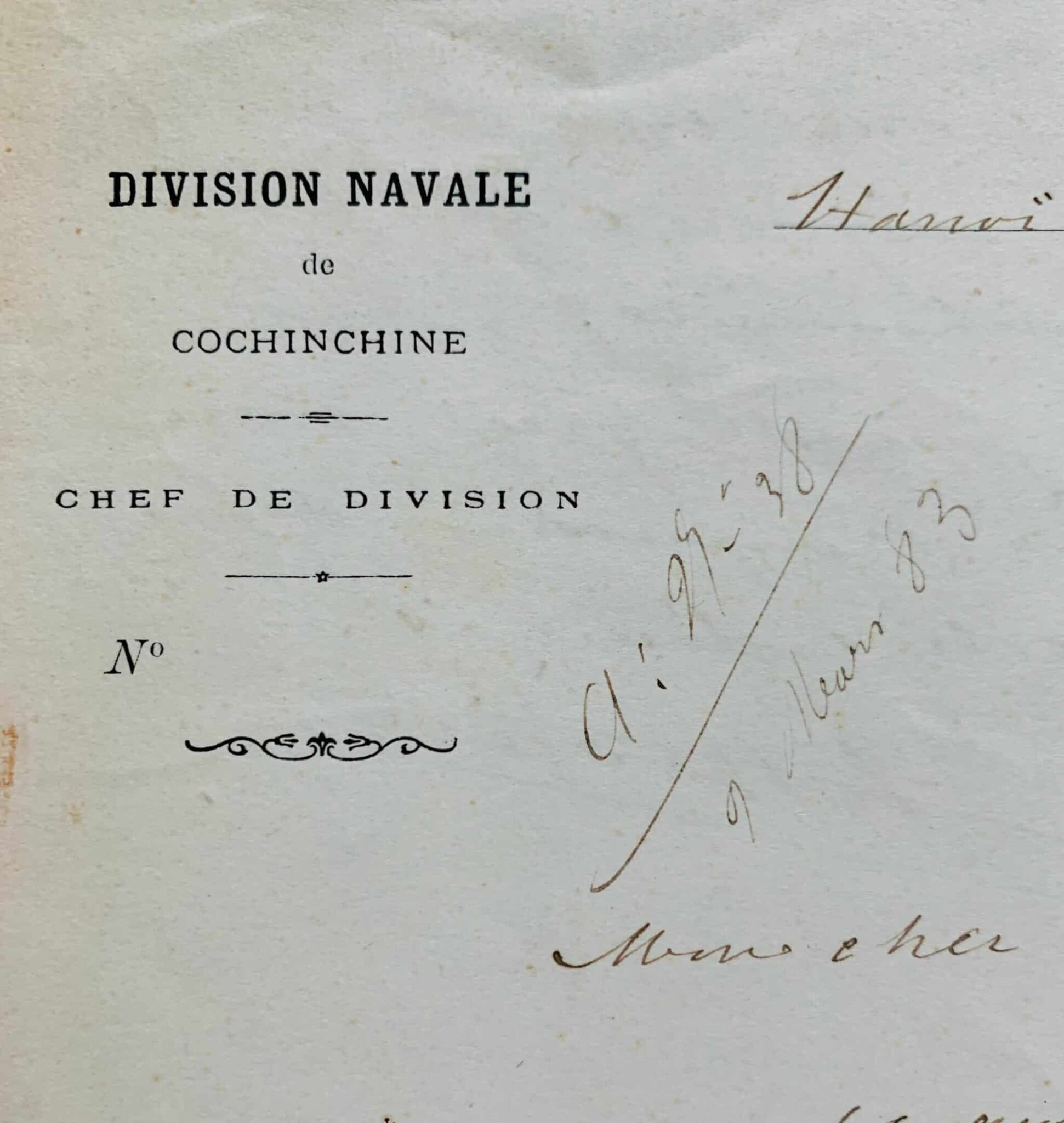 Lettre d’Hanoï du commandant Henri Rivière, deux mois avant sa mort