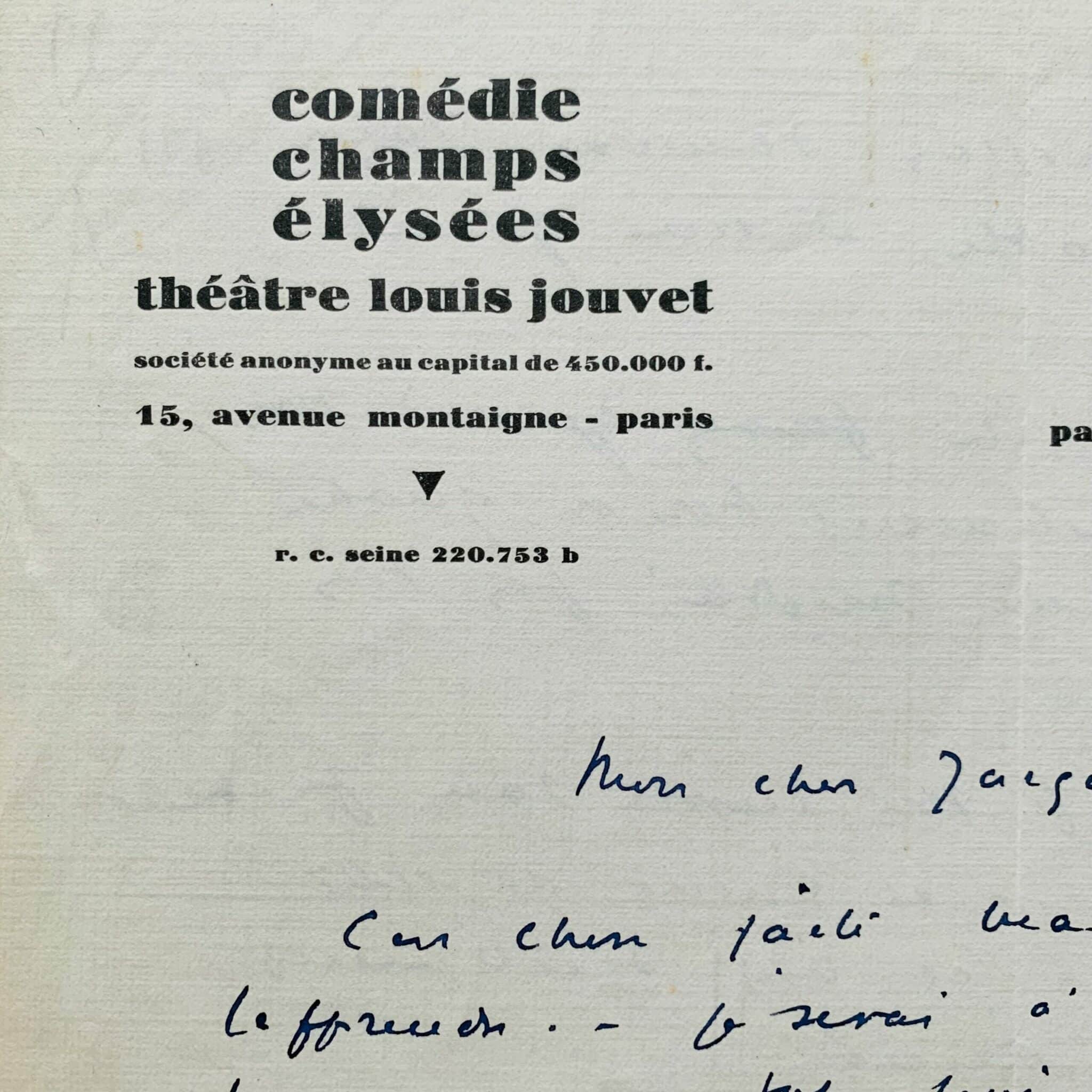 Louis Jouvet entre à l'Athénée