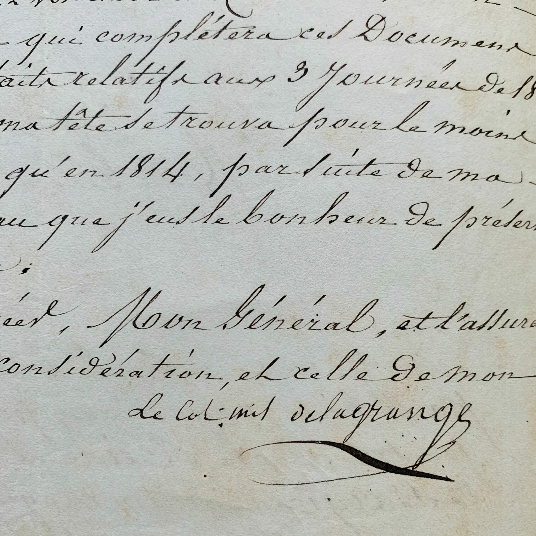 Le Colonel de La Grange évoque la Restauration et la Révolution.