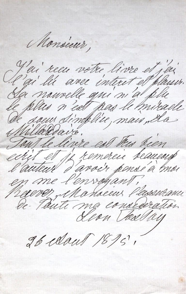 Précieuse et rare lettre de Léon Tolstoï.