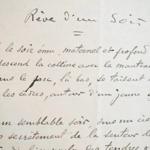 Poème autographe d'Ernest Gaubert pour la revue La Plume.
