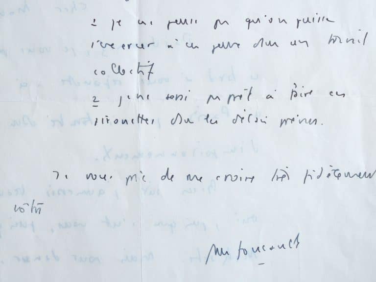 Michel Foucault ne se sent pas prêt à travailler sur Nietzsche.