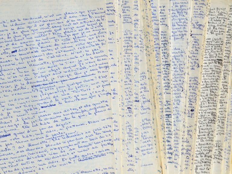 Manuscrit complet du roman de François Mallet-Joris, Les Personnages.