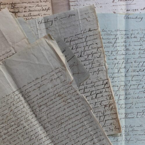 Longues lettres du premier évêque d'Annecy, Mgr de Thiolliaz.