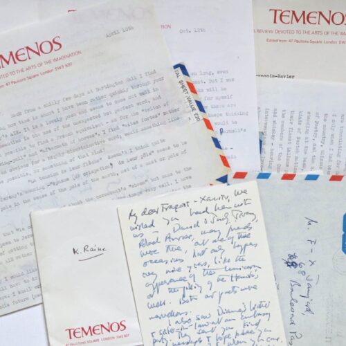 5 longues lettres de la poétesse anglaise Kathleen Raine à son éditeur français.