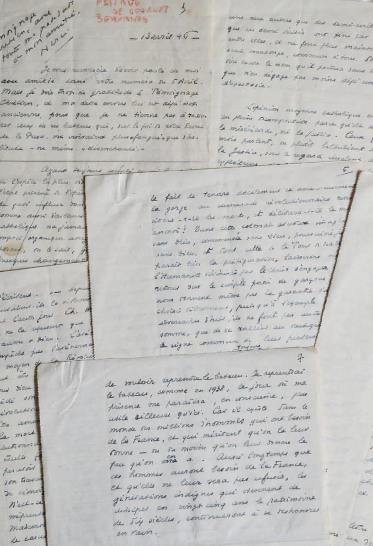 Important manuscrit de Bernanos sur l&rsquo;opinion catholique.