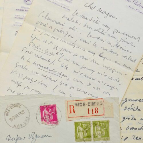 Belle correspondance de 18 lettres d'Henry de Montherlant à son éditeur durant la guerre. – vue 2