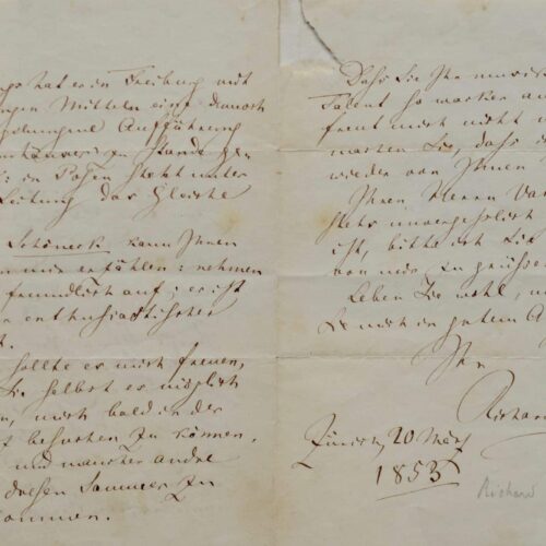 Belle lettre de Wagner citant Tannhäuser et Liszt. – vue 2