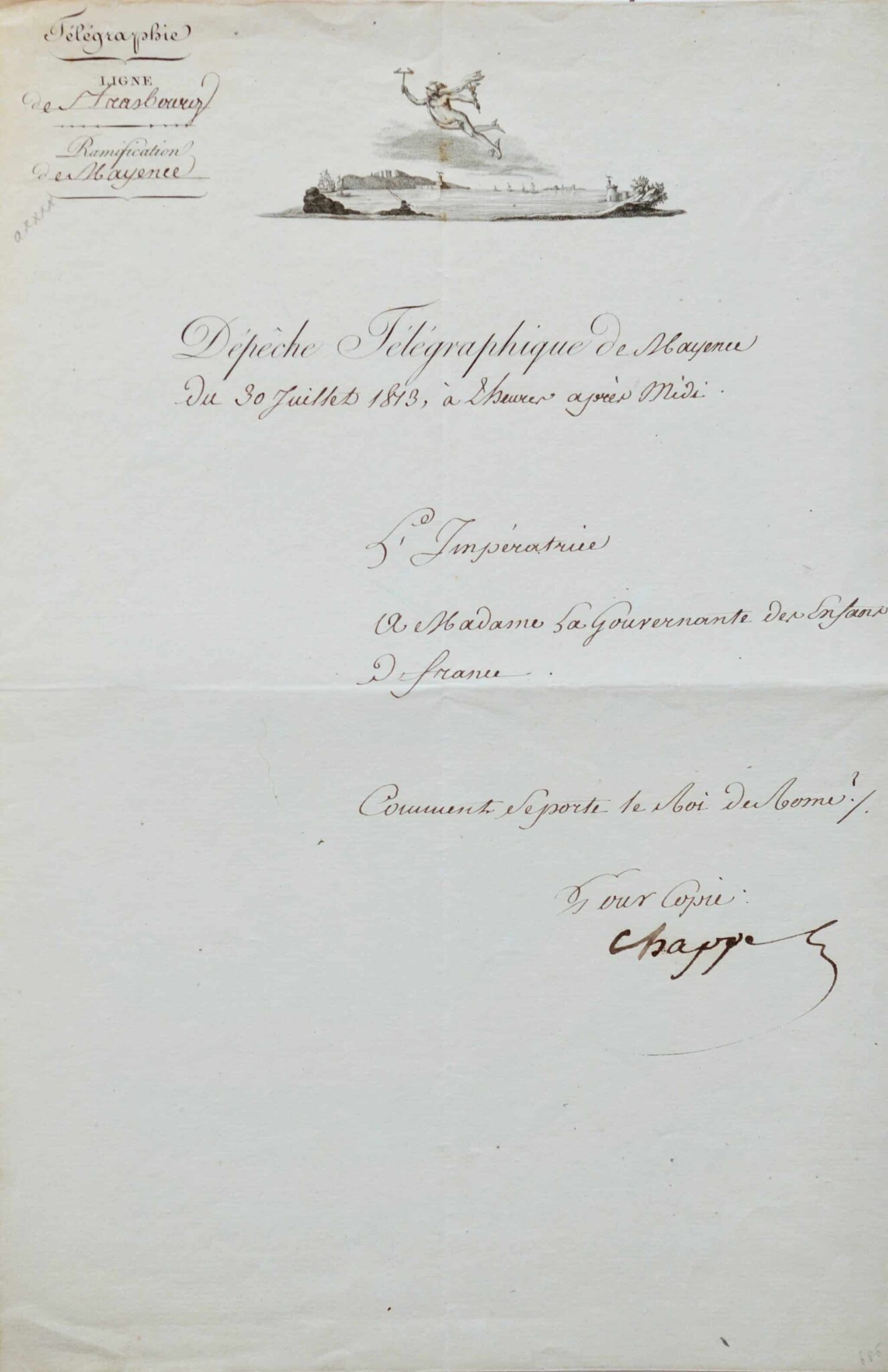 De Mayence, l'impératrice demande des nouvelles du Roi de Rome. – vue 3 De Mayence, l'impératrice demande des nouvelles du Roi de Rome. – vue 3