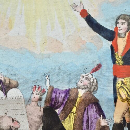 Belle estampe sur la liberté des cultes proclamée par Bonaparte.