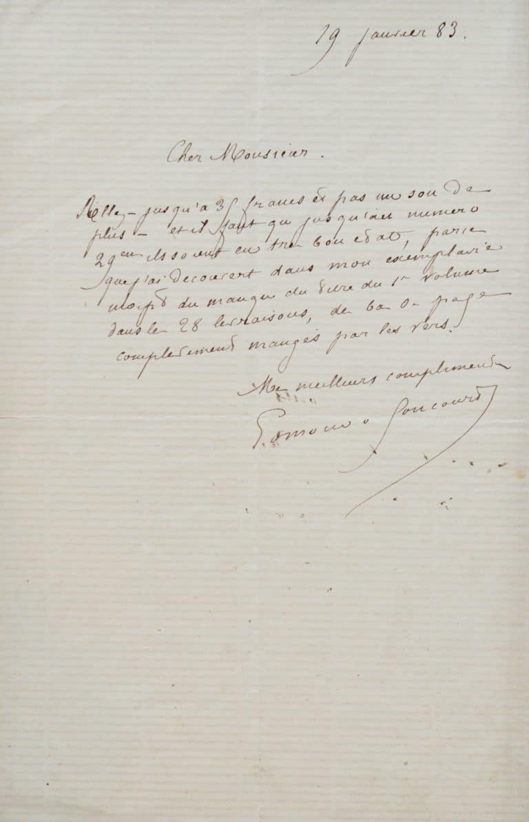 Edmond de Goncourt, bibliophile rigoureux.