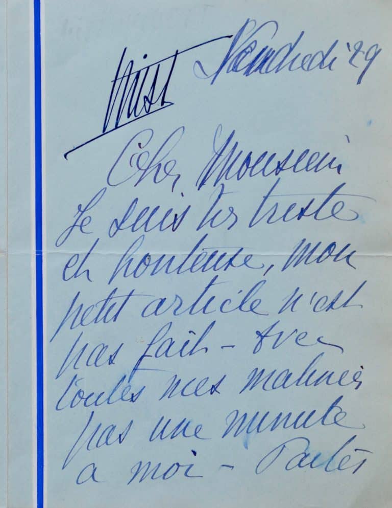 Mistinguett délègue l&rsquo;écriture d&rsquo;un article pour les soldats.