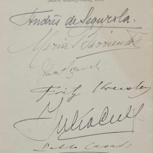 Hommage à Enrique Granados par Casals, Segurola, Kreisler.