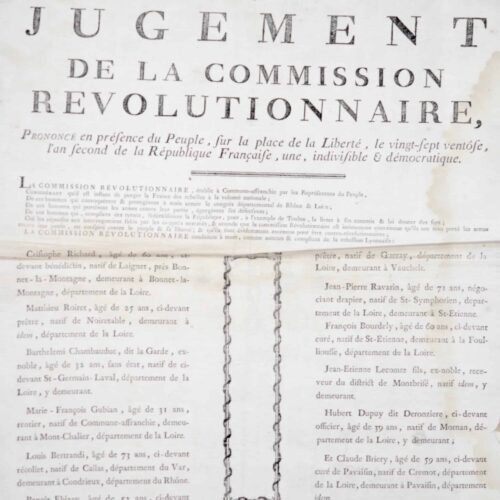 Condamnation à mort de 11 rebelles lyonnais sous la Terreur.