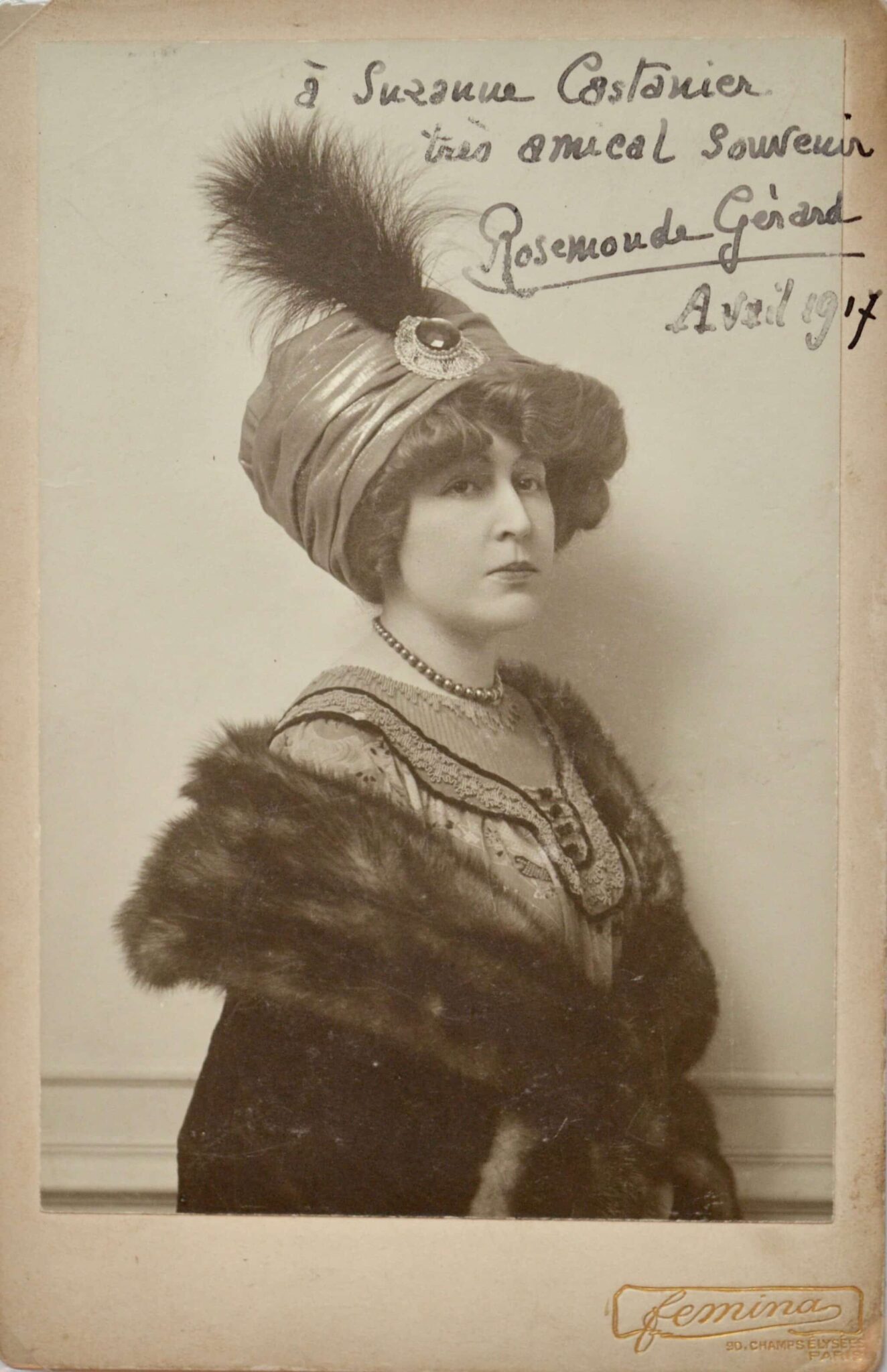 Belle photo dédicacée de Rosemonde Gérard (Rostand) Belle photo dédicacée de Rosemonde Gérard (Rostand)