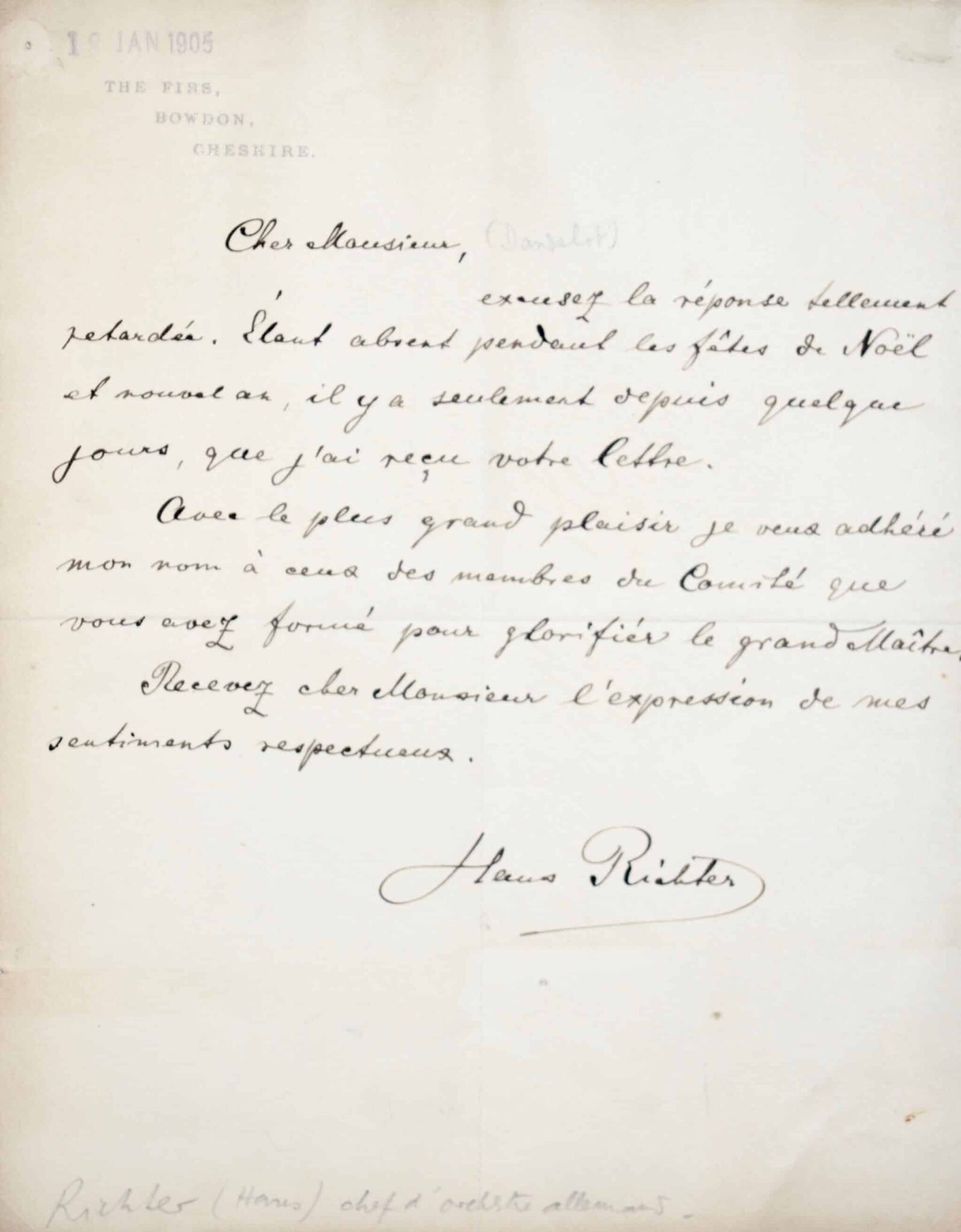 Le chef d’orchestre Hans Richter prêt à « glorifier le grand Maître ».