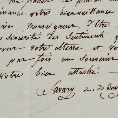 Le duc de Rovigo reçoit le portrait de son Altesse