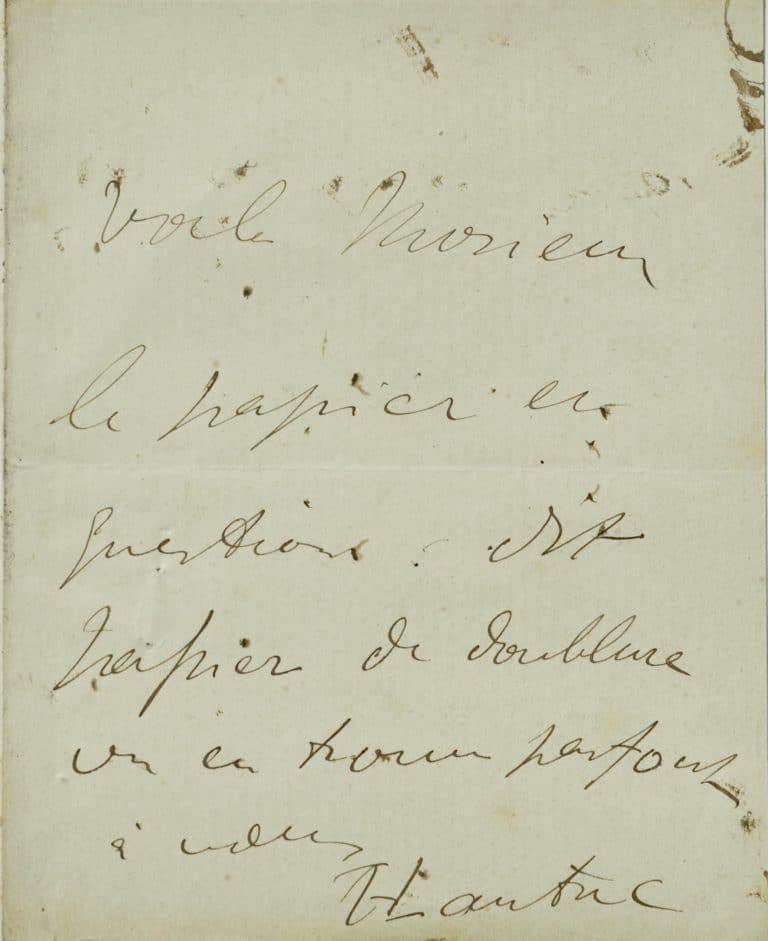 Henri de Toulouse-Lautrec indique le type de papier