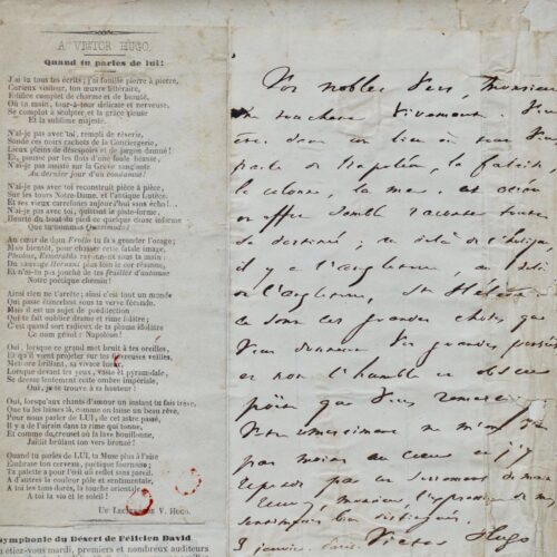 Belle lettre de Victor Hugo sur Napoléon et sa destinée – vue 2