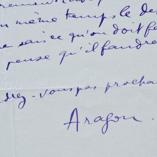 Deux lettres d'Aragon sur la Critique du Traité du style