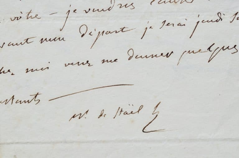 Germaine de Stael dit son admiration à Raynouard