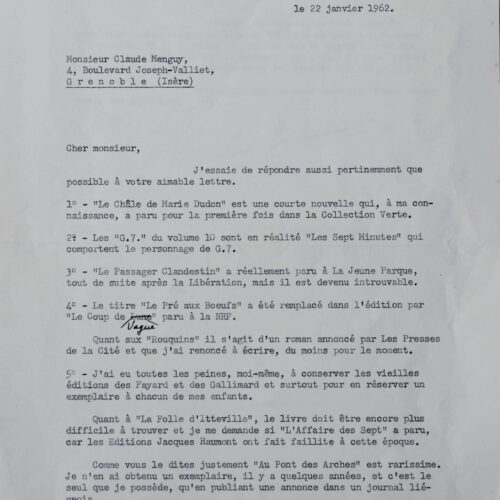 Simenon répond au sujet de ses ouvrages introuvables – vue 2