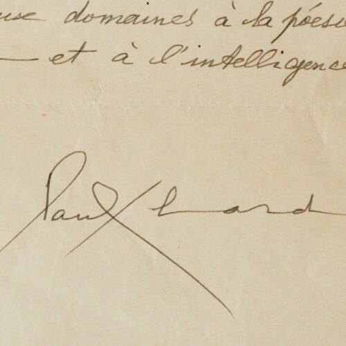 Félicitations dithyrambiques d'Éluard au poète Jacques Dubois