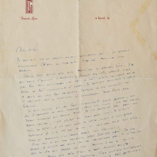 Très rare et belle lettre de Saint-Exupéry : "je voudrais connaître la paix" – vue 2