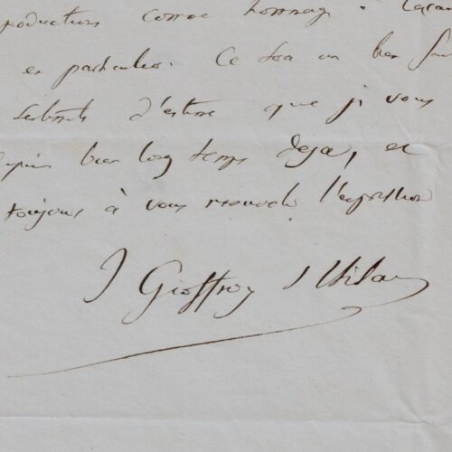 Isidore Geoffroy Saint-Hilaire écrit à un confrère de Nancy