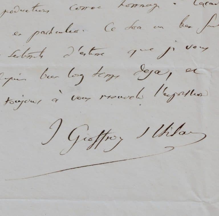 Isidore Geoffroy Saint-Hilaire écrit à un confrère de Nancy