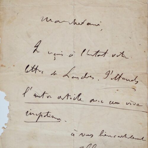 Trois lettres de Georges Clemenceau à son ami Longuet – vue 2