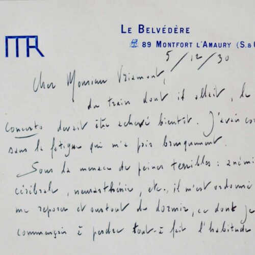 Ravel, épuisé, repousse l'achèvement de son Concerto en sol majeur – vue 2