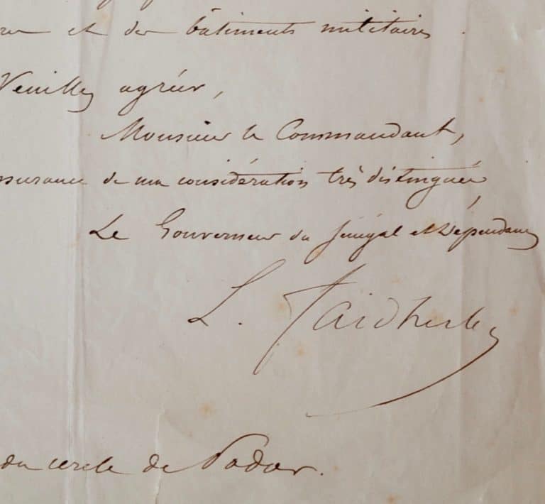 Faidherbe, gouverneur du Sénégal, envoie ses ordres à Podor