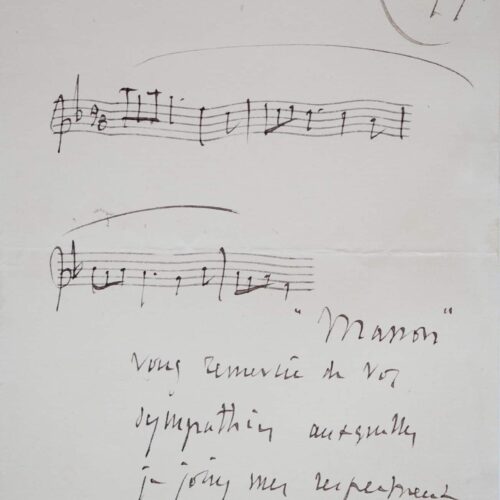 Deux portées musicales extraites de Manon, par Jules Massenet – vue 2