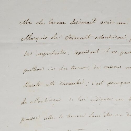Cavour sollicite un rendez-vous secret