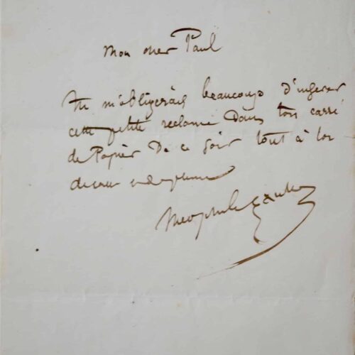 Théophile Gautier demande un service à Paul Meurice – vue 2