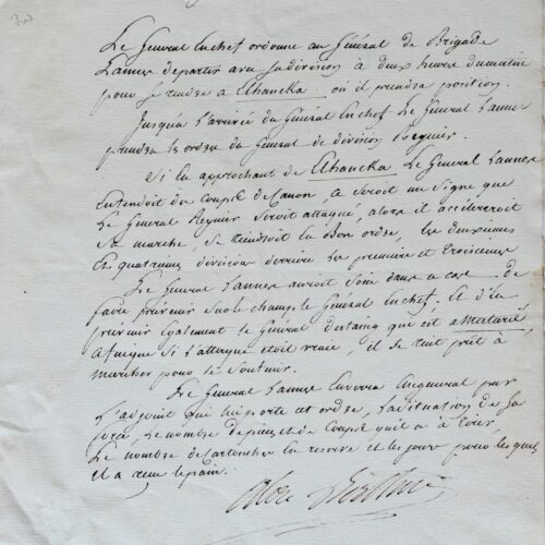 Berthier donne ses instructions à Lannes pendant la campagne d'Egypte