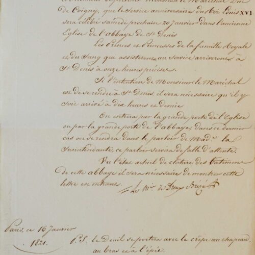 Une cérémonie à la mémoire de Louis XVI célébrée à Saint-Denis en 1821. – vue 2