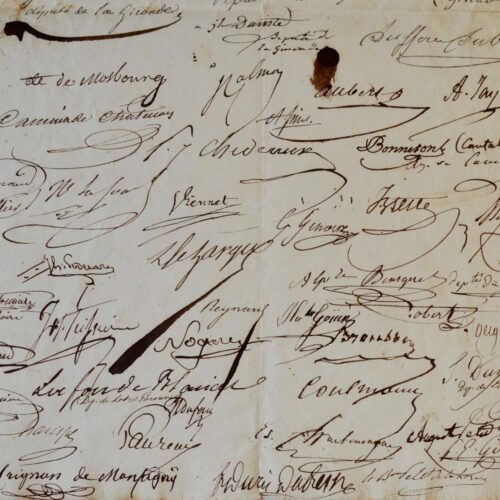 70 députés de 1831 signent une pétition pour diminuer les taxes sur les boissons