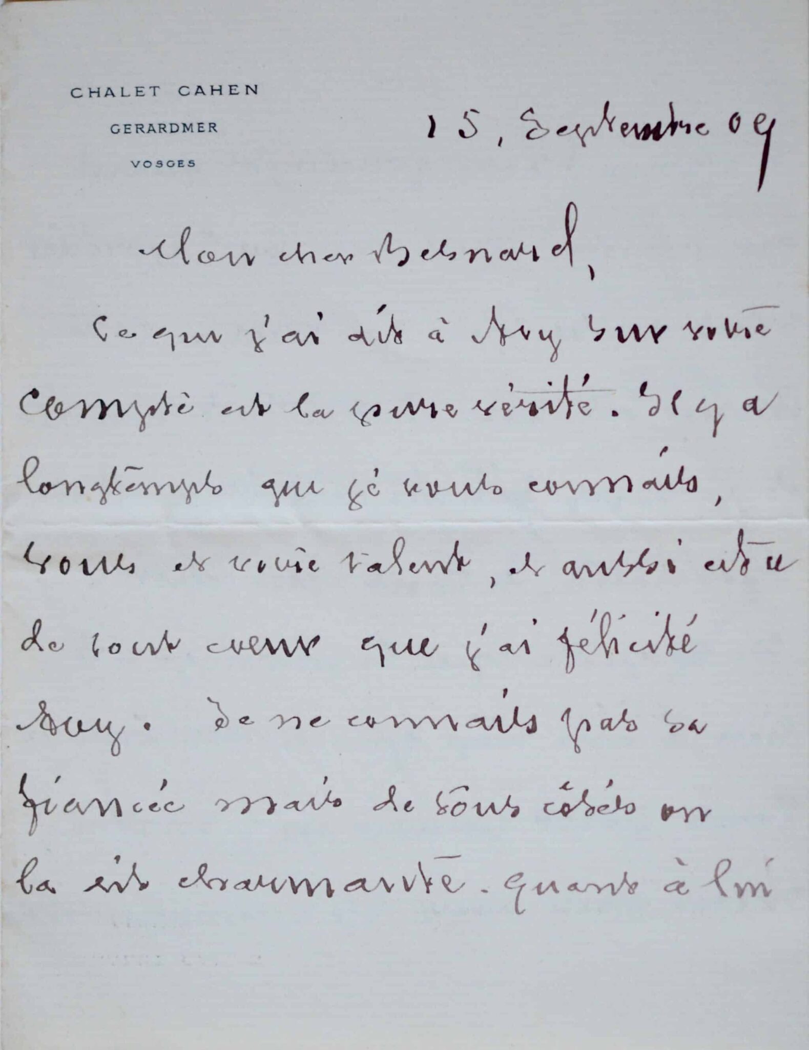 Correspondance de Léon Bonnat à Albert Besnard – vue 8 Correspondance de Léon Bonnat à Albert Besnard – vue 8