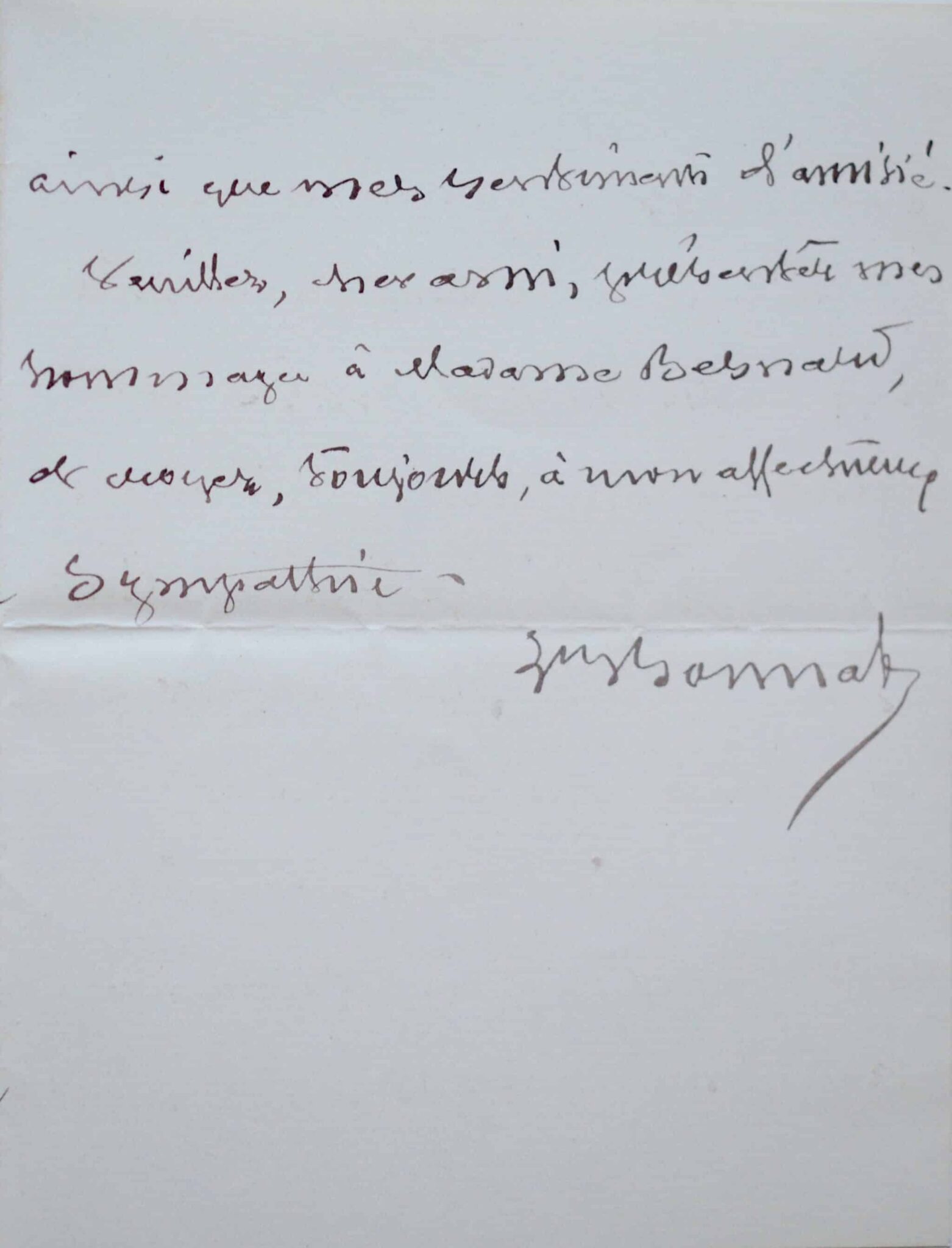 Correspondance de Léon Bonnat à Albert Besnard – vue 10 Correspondance de Léon Bonnat à Albert Besnard – vue 10