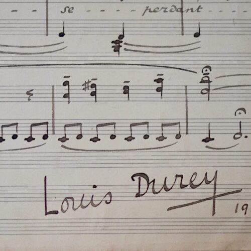 Composition inédite de Louis Durey dédiée à Francis Poulenc en 1920