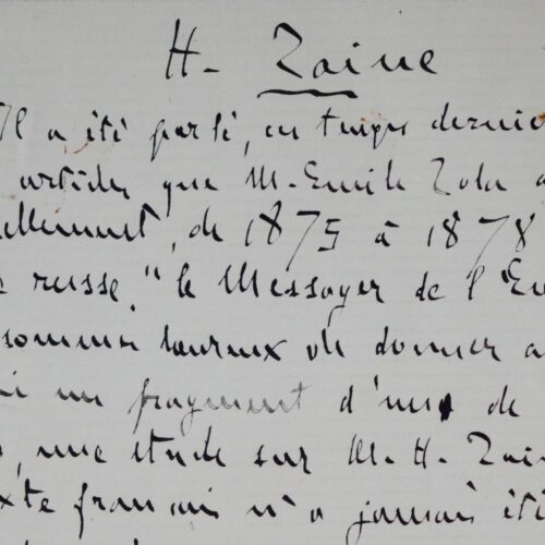 Zola, Taine et l'Académie française
