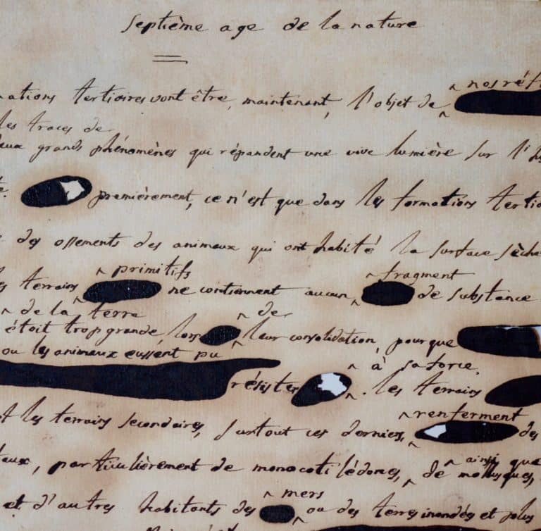 Rare manuscrit de Lacépède d&rsquo;une partie de son ouvrage : Les âges de la nature