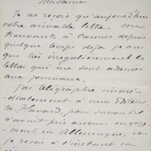 Maupassant admire Sacher-Masoch "je suis un de ses plus enthousiastes lecteurs" – vue 2