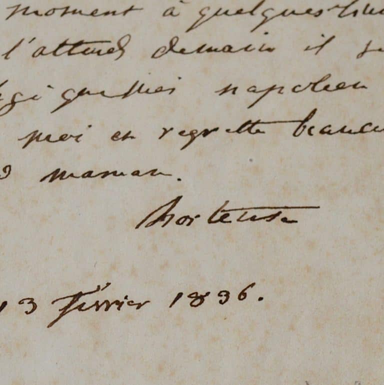 La Reine Hortense pleure la mort de Letizia Bonaparte