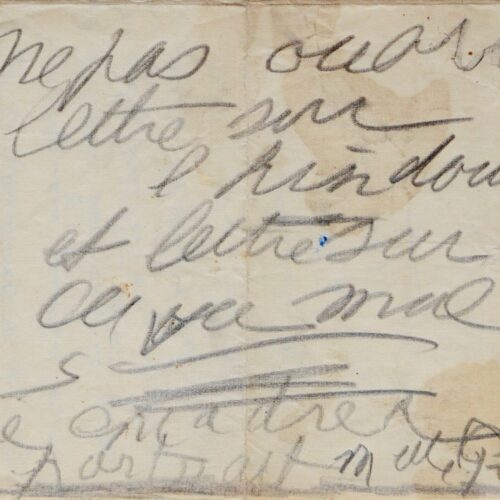 Artaud évoque son portrait de Manouche Pastier, sur une lettre de Colette Thomas – vue 2