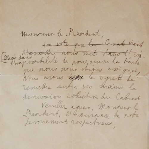 Brouillon de la lettre de démission de Léon Blum – vue 2