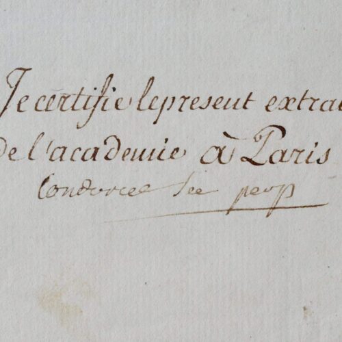 Pièce signée de Nicolas de Condorcet